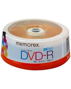 Memorex DVD Recordable Media - DVD-R - 16x - 4.70 GB - 25 Pack Spindle 05706