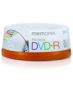 Memorex DVD-R 16x 4.7GB 20 Pack Spindle Printable