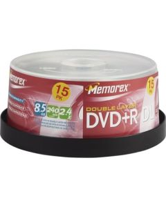 Memorex DVD+R 8.5GB Double Layer 2.4x 15 Pack Spindle (Discontinued by Manufacturer)