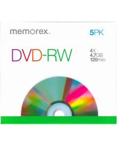Memorex 4x DVD-RW Media (5 Pack)