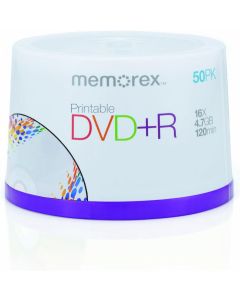 Memorex 4.7Gb/16x Printable DVD+R 50-Pack Spindle