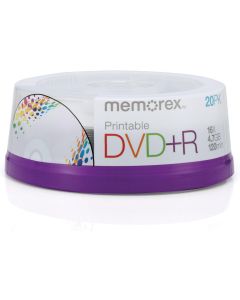 Memorex DVD+R 16x 4.7GB 20 Pack Spindle Printable