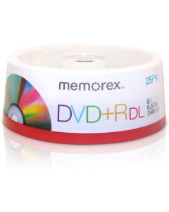 Memorex 8.5GB 8X Double Layer DVD+R 25pk Spindle