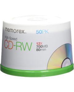 Memorex CD Rewritable Media - CD-RW - 12x - 700 MB - 50 Pack Spindle 03433